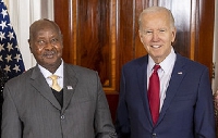 Uganda president Yoweri Kaguta Museveni and US president Joe Biden