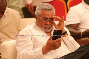 Former President Jerry John Rawlings gave a very brief speech at the ongoing NDC congress