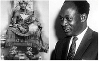 Dr. Kwame Nkrumah (R) and Otumfuo Nana Osei Tutu Agyeman Prempeh II
