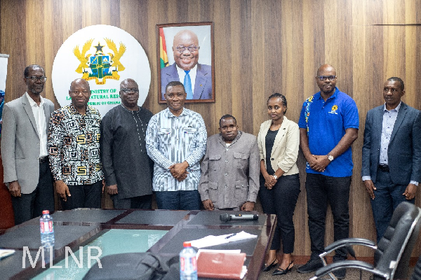 George Mireku Duker in a group photo with the Tanzanian delegation and officials of the ministry