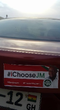 #IchooseJM sticker on a vehicle