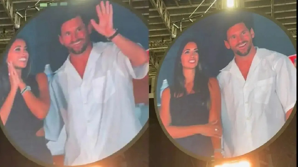 Messi and his wife during the Coldplay concert