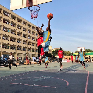 A basketball game