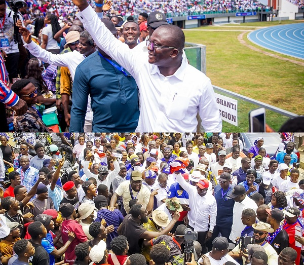 Dr Bryan Acheampong (in white attire with the hand raised) received heroic welcome at conference