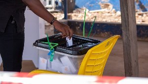 File photo of a person casting his vote