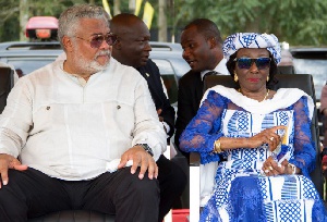 Former President Jerry John Rawlings and his wife, Nana Konadu Agyeman-Rawlings