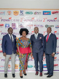 Victoria Hamah with Paul Adom-Otchere and others at the second edition of POWA forum