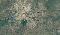 A satellite map of Yendi courtesy Google map