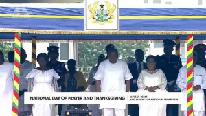 President Mahama, Veep Opoku-Agyemang, and others at the National Day of Prayer and Thanksgiving