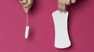 Tampon and sanitary towel. File photo