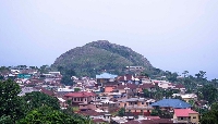 Amedzofe town facing the mountain
