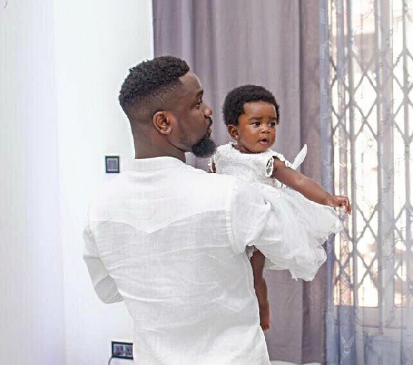 Sarkodie with his daughter Adalyn Owusu Addo