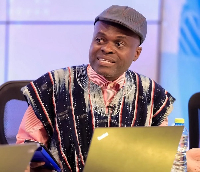 Martin Kpebu speaking during a TV appearance