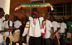 Senegalese supporters who were granted a royal pardon in Morocco arrive at Blaise Diagne airport