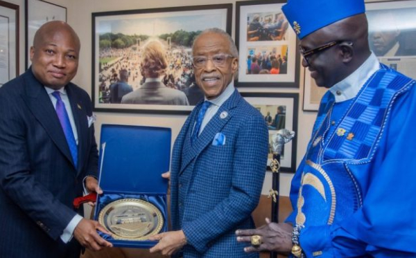 US civil rights activist AI Sharpton with Ablakwa during their meeting