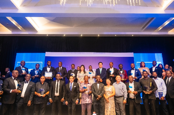 The award winners and dignitaries at the event