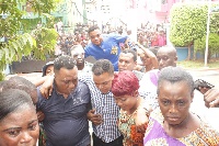 Bishop Obinim was mobbed by sympathisers and church members