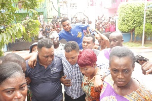 Bishop Obinim was mobbed by sympathisers and church members