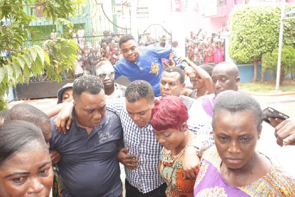 Bishop Obinim was mobbed by sympathisers and church members