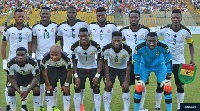 Some players of the Ghana national football team, Black Stars in a group photograph
