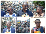 Collaged photos Manhyia South MP, the environmental officer, the school mistress