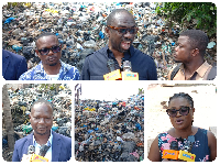 Collaged photos Manhyia South MP, the environmental officer, the school mistress