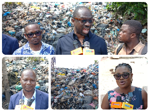 Collaged photos Manhyia South MP, the environmental officer, the school mistress