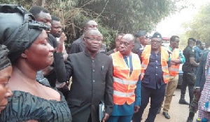 Beatrice Oppong visited the scene with some members of the Ashanti Regional Security Council
