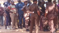 Some security personnel at the polling centre