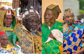 Some paramout chiefs - The current Yagbonwura, Yaa-Naa, Nayiri and Ga Mantse (from L to Right)