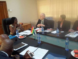 Professor Naana Opoku-Agyemang with the members of the delegation