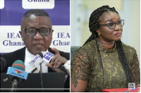 IEA Director of Research Dr. John Kwakye and Mahama's campaign spokesperson Joyce Bawah Mogtari