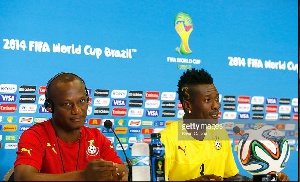 Ghana coach Kwesi Appiah with captain Asamoah Gyan