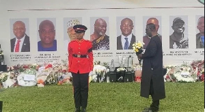 Justice Baffoe-Bonnie led a delegation of Supreme Court justices in laying flowers