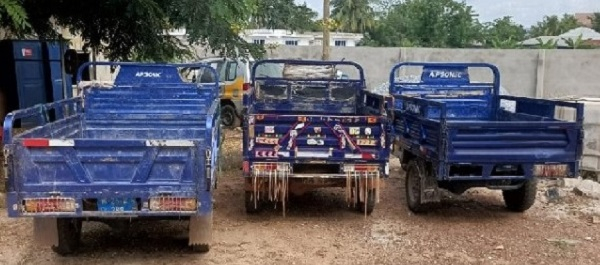 Some impounded tricycles