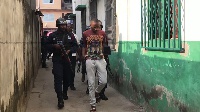 The suspected kidnapper was taken to the Takoradi District Court under a heavy police guard