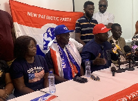 Agya Koo (middle) at the press conference