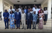 Prof Dodoo with some top officials of the Engineering Council of Ghana recently