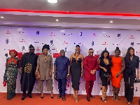 Yvonne Nelson captured with Majid and other casts