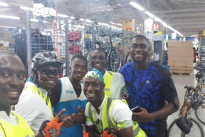 4 friends who rode from Ghana To Nigeria on bamboo bicycles