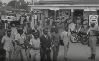 Colonel Ignatius Kutu Acheampong with his delegation