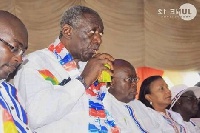 Former President J.A. Kufuor sipping Kalypo