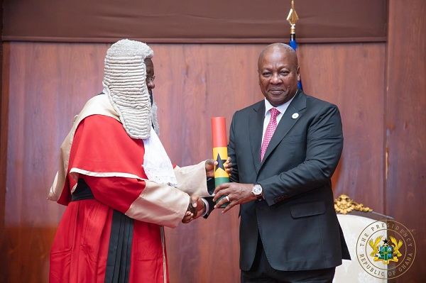 President John Dramani Mahama has sworn in Paul  Baffoe-Bonnie as Chief Justice
