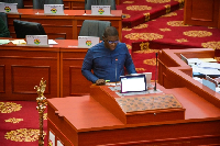Richard Gyan-Mensah on the floor of Prliament