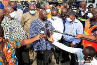 Vice President, Dr. Bawumia was at Kantamanto to speak to the leaders