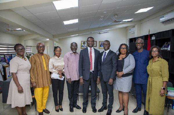 Education Minister, Dr.Yaw Osei Adutwum and some executives captured in a photo