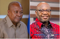 President John Dramani Mahama (L) has been asked to fire COCOBOD boss Dr Randy Abbey (R)