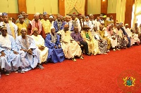 President Akufo-Addo in a group photo with the Fulani herdsmen