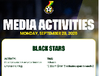 Ghana will face The Gambia on Tuesday, September 29, 2026