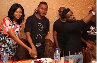 Pappy Kojo and Yvonne Nelson at Sarkodie's birthday last year